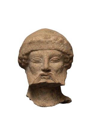 Greek head of a man with beard, Medma, c.5th century BC
