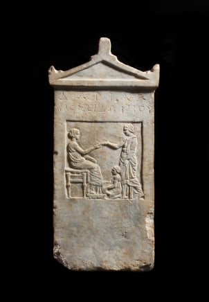 Greek funerary stele for Dorias daughter of Poseidonios, c.325-275 BC