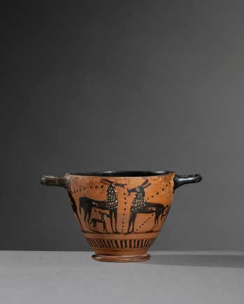 Greek black-figure skyphos, Mid 6th century BC