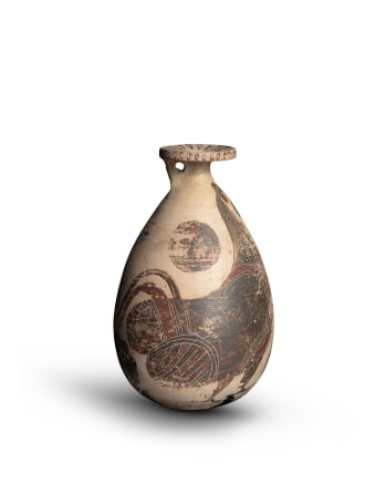 Etrusco-Corinthian alabastron with cockerels, Etruria, c.590-580 BC, Group of the American Academy Painter