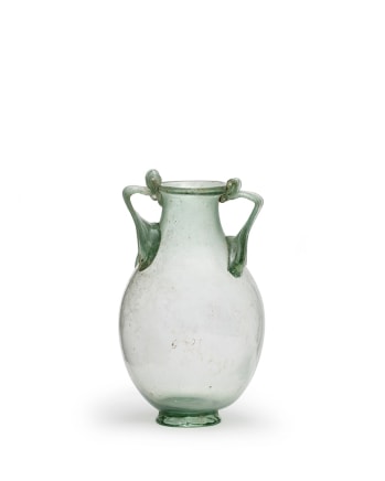 32. Roman clear, pale green amphora, Western Empire, c.2nd-3rd century AD