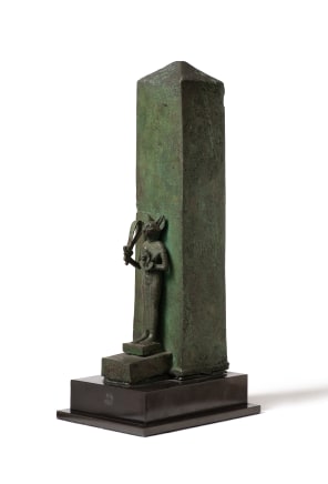 Egyptian obelisk with Bastet, Late Dynastic Period, 26th Dynasty, c.664-525 BC