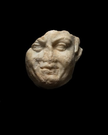Roman fragment of a satyr's head, c.2nd century AD