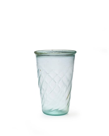 46. Roman diagonally ribbed beaker, Western Empire, c.4th-5th century AD