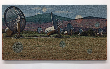 George Bolster You Can See A Range of Light, Not All Light, Apply That to Reality , 2020 Debroidery through tapestry 53.3 x 101.6 cm 21 x 40 in