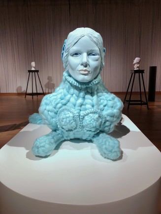 Ursula Burke Blue Sphinx , 2020 Porcelain, Stain, Fleece Wool, Polystyrene 86 x 35 x 47 cm 33 7/8 x 13 3/4 x 18 1/2 in €16000