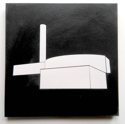 Brian Duggan Fight the power (Station) , 2021 Slate, Ceramic 30 x 30 cm 11 3/4 x 11 3/4 in Limited Edition of 3 plus 2 AP