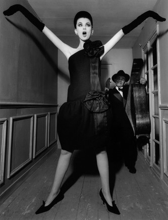 William Klein, Dorothy + Little Bara with a Cello, Paris, (Vogue), 1960