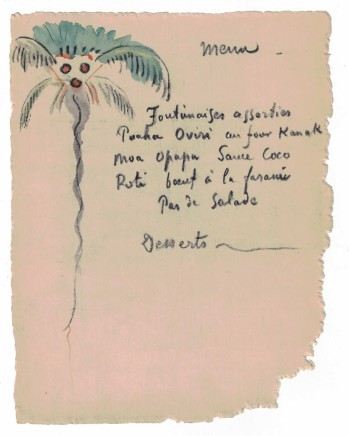 Paul Gauguin, Palmier (Menu), c. 1899-1901