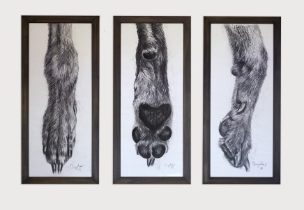 Sophie Ryder, Dog Feet Triptych, 2017/2018