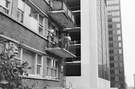 Sunil Gupta, Sunil on the balcony, 3425 Stanley, circa 1975