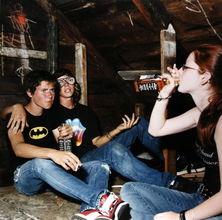 Jaret Belliveau, Untitled [drinking whiskey in attic], 2005