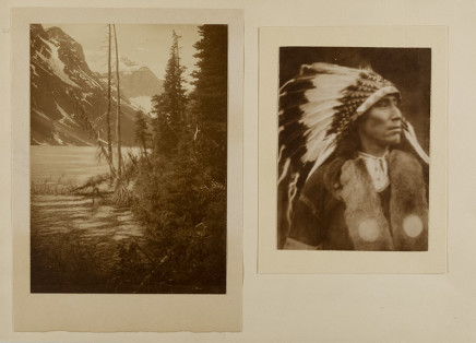 Minna Keene, Untitled [Diptych of a landscape and portrait of an indigenous man], circa 1900