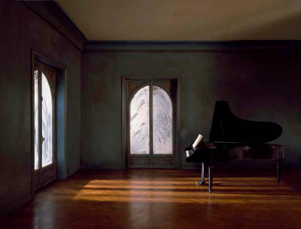 Charles Matton, The Grand Piano Tail in the Whitened Windows Living Room, 1986