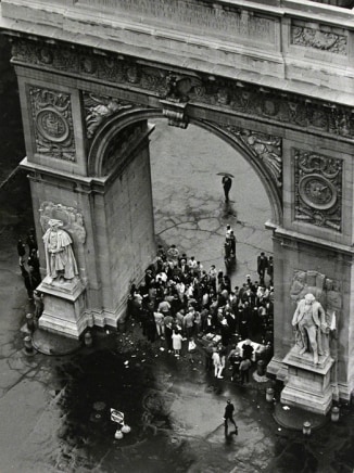 André Kertész, Washington Square [crowd under arch], October 10, 1965