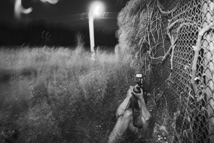 Rita Leistner, She Takes A Picture Crouched By The Fence, 2020-2021
