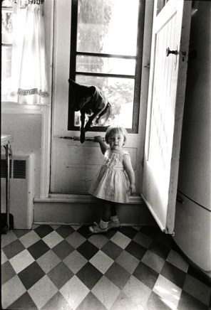 George S. Zimbel, Blond Girl + Black Dog, Queens, New York, circa 1962