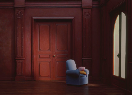 Charles Matton, The Blue Armchair in a Red Living Room, 1986