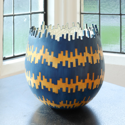 Mark Mitchell, Miniature series (round yellow and blue), 2021