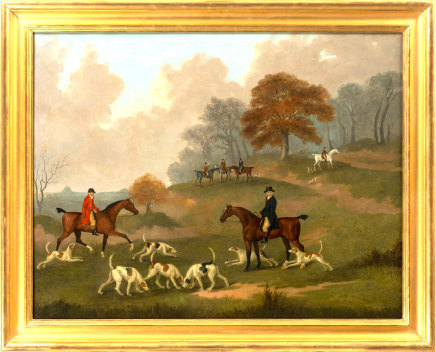 Francis R Williams (fl. 1800-1815), The Earl of Darlington Foxhunting with The Raby Pack: "Drawing Cover"