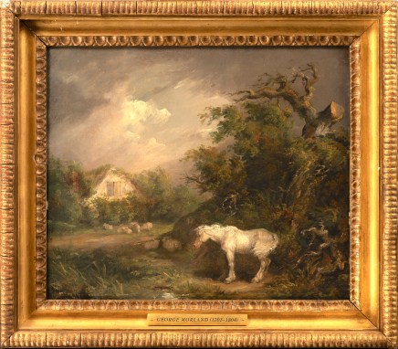 George Morland, A white horse sheltering from a storm
