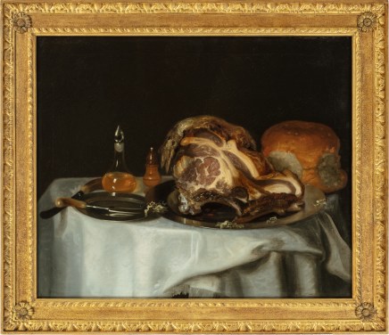George Smith of Chichester (Chichester 1714-1776), A joint of meat with bread on a draped table