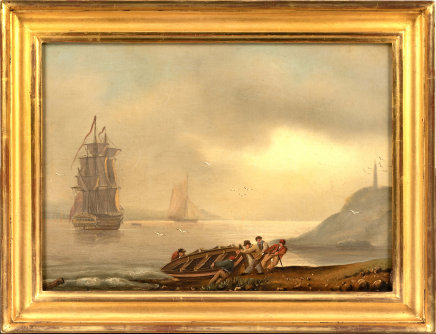 Thomas Luny (1759-1837), Hauling in a boat