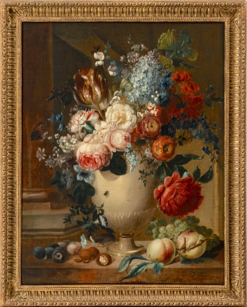 Heinrich von Valkenburg (Augsburg fl. 1744-1793), A still life of flowers in an urn