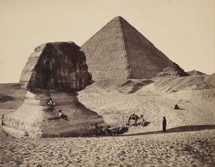 Francis Bedford (1815-94), The Sphinx, the Great Pyramid and two lesser Pyramids, GHizeh, Egypt, 1862, photograph, Royal Collection Trust