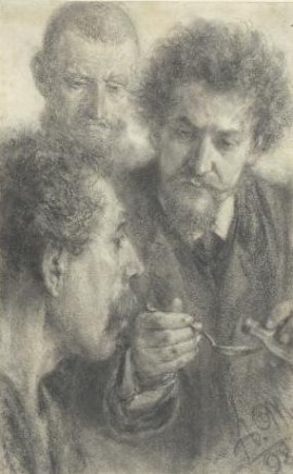 Adolph Menzel (1815-1905), The Medicine, 1898, chalk on paper, 22 x 13 cm, Hamburger Kunsthalle