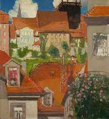 Oskar Zwintscher (1870-1916), Red roofs, Meissen, c. 1905, oil on wood, 60 x 54 cm, Albertinum Dresden