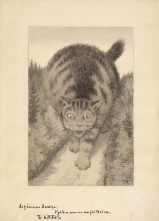 Theodor Kittelsen (1857-1914), The the tabby went far, and farther than far, 1906, drawing, 30 x 41,2 cm, National Museum Oslo