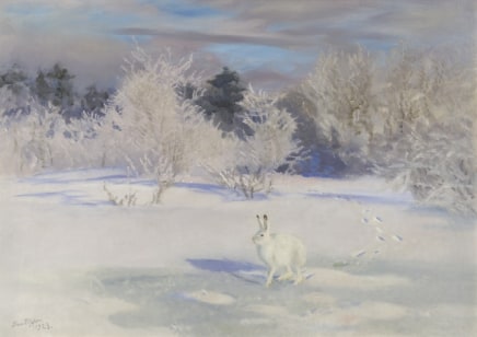 Bruno Liljefors (1860-1939), Landscape with winter hare, 1923, oil on canvas, 70,5 x 100,5 cm, Rijksmuseum Twenthe