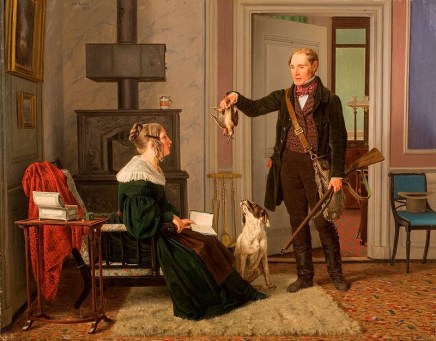 Martinus Rørbye(1803-48), Hunter showing the first snipe hunt, 1839, oil on canvas, 39 x 50 cm, Hirschsprung Collection, Copenhagen