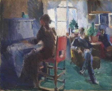 Harriet Backer (1845-1932), At the piano, 1894, oil on canvas, 27,5 x 34,4 cm, Nasjonalmuseet Oslo