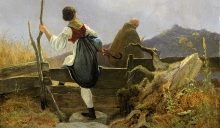 Carl Spitzweg (1808-85), Sennerin und Mönch, 1838, oil on canvas, 32,3 x 26,4 cm, Museum Georg Schäfer
