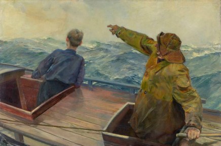 Christian Krohg (1852-1925), Norwegisches Lotseboot, c.1890, oil on canvas, 137 x 203 cm, Albertinum Dresden