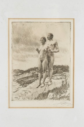 Anders Zorn, ETCHING BY ANDERS LEONARD ZORN ‘DE TVA’ (‘THE TWO’), 1916
