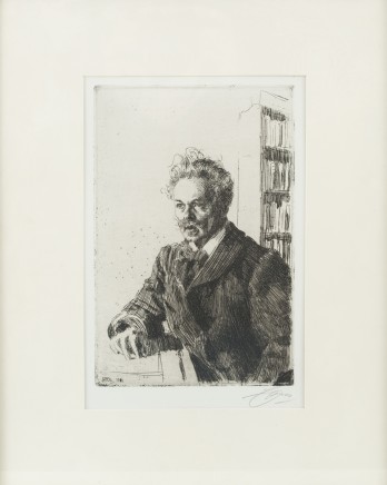 ANDERS ZORN, A ZORN ETCHING OF AUGUST STRINDBERG, 1860 – 1920