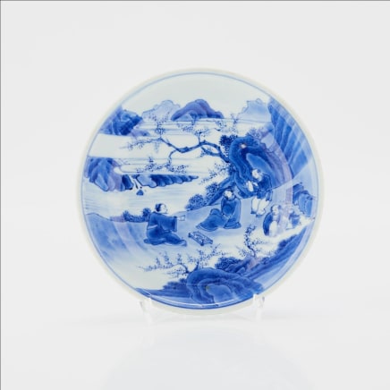 A FINE CHINESE BLUE AND WHITE SAUCER DISH, Shunzhi 1644-1661