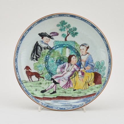 A CHINESE DUTCH DECORATED PLATE, Qianlong (1736 - 1795)