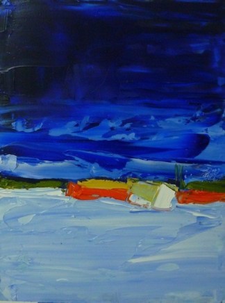 Stormy Sky Oil on board (framed), 12 x 16 inches