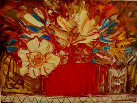 Two Vases Oil on board (framed) 16 x 12 inches