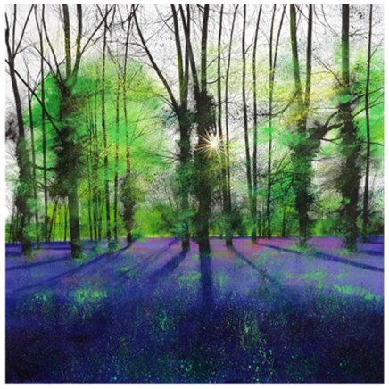 Paul Evans, Sunburst and Bluebells, 81 x 83 cm