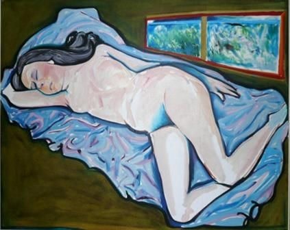Charles Blackman, Sleeping Nude, 1971, 120 x 152cm Oil on canvas