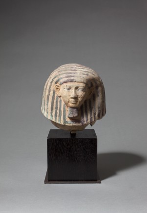 Egyptian terracotta canopic jar lid, New Kingdom, 18th Dynasty, c.1550-1295 BC