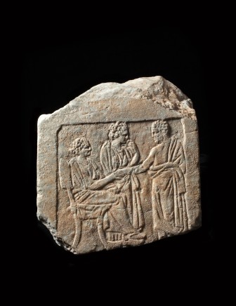 Greek marble grave stele fragment, 4th century BC