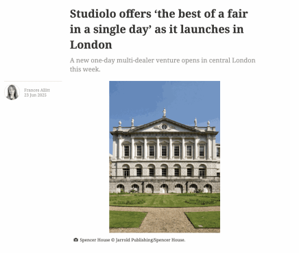 Antique Trade Gazette, Studiolo offers ‘the best of a fair in a single day’ as it launches in London