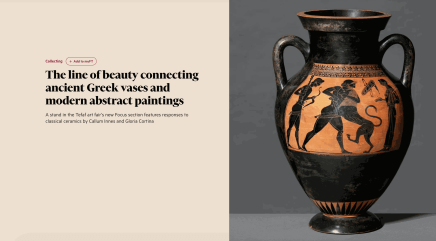 The line of beauty connecting ancient Greek vases and modern abstract paintings, A stand in TEFAF art fair's new Focus...