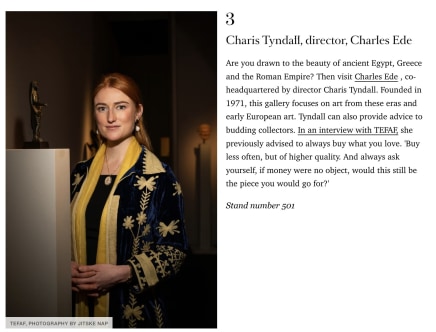 Harpers Bazaar, Don't Miss These 9 Promising Young Women at TEFAF